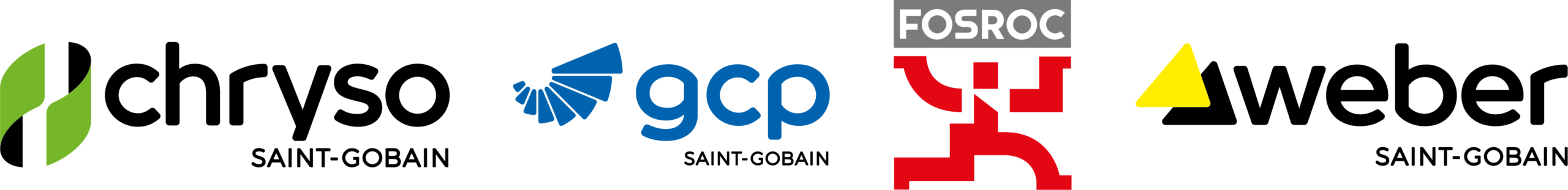 Chryso, GCP, Fosroc and Weber logos